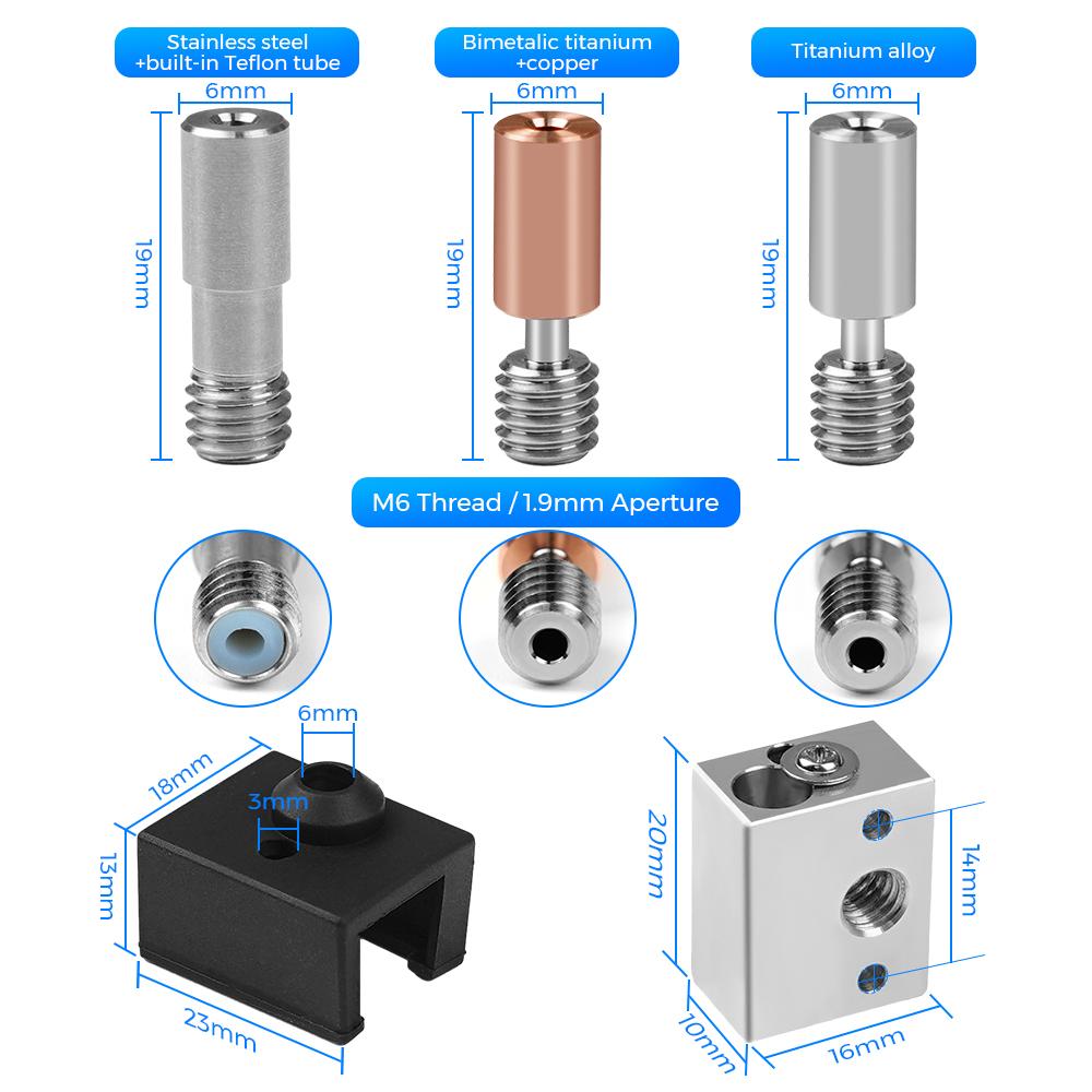 Upgrade Hotend Kit 300° for CREALITY Ender 3 S1/S1 Pro/CR-10 Smart Pro/Sermoon V1 Bimetal Heat Break Throat 3D Printer Parts