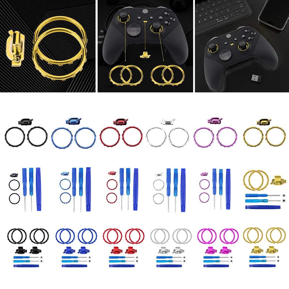 Акцентные кольца для джойстика Аксессуары для Xbox One Elite Series 2 Переключатели профилей Кнопки с отверткой Матовый хром