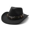 Hat Ethnic Style Cow Standard Western Cowboy Hat Roll Brim Retro Riding Wool Felt Hat
