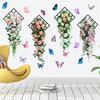 1 шт. ПВХ Бабочка Цветок Лоза Зеленое Растение Самоклеящиеся Водонепроницаемые Настенные Наклейки Гостиная Спальня Декоративная Картина