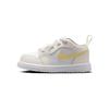 Air Jordan 1 Low Удобные Нескользящие Амортизация Низкие Детские Кроссовки Бело-Желтые Для Младенцев и Малышей FN7398-181
