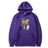Popular Teddy Bear Print Hooded Casual Sweat Wome Fashion Lovers Multi-color Autumn and Winter Long-sleeved Sweatshirt S-3XL