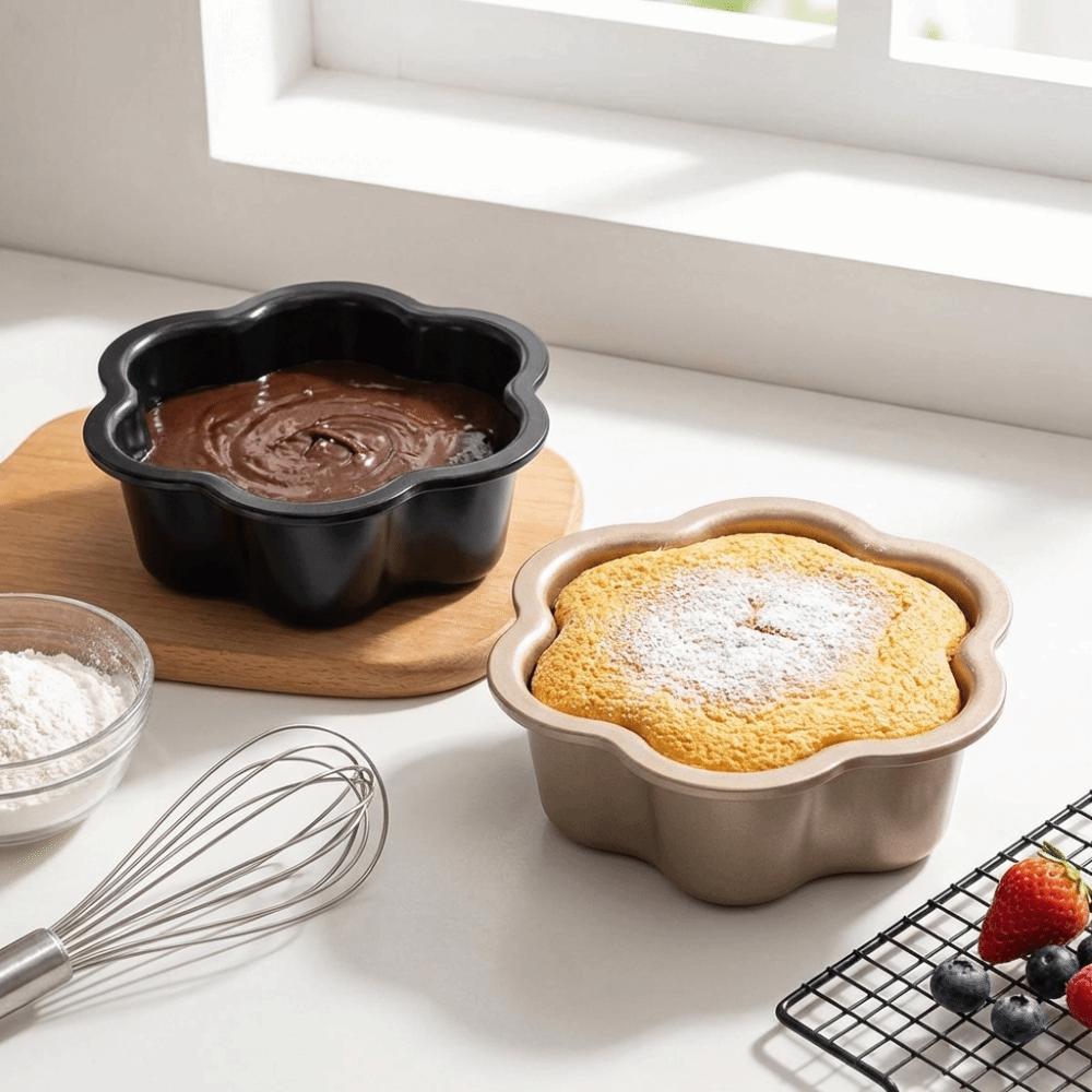 Anti-rust Floral Shape Cake Pan 6/8inch Sponge Cake Mold Non-stick Baking Pan Household