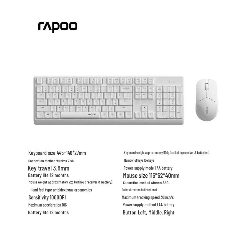 Офисные и игровые комплекты клавиатуры и мыши Rapoo