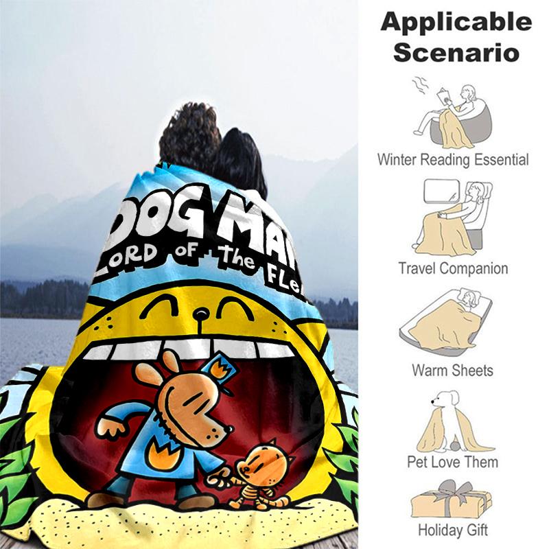 1pc Blanket Dog man Print Design, Lightweight Blanket for Sofa, Bed- Soft &Warm, Gift for All Seasons like Christmas, Halloween