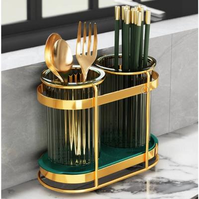 Легкий держатель для столовых приборов Arbol Premium Luxury Emerald Gold, 1 предмет, золотисто-зеленый, популярная корейская посуда