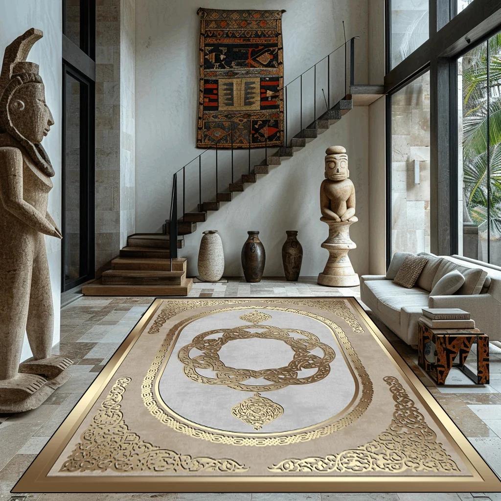 Luxury Marble Large Carpet For Living Room 200X300 Black Light Decoration Study Area Rug Washable Y2K Bedroom Home Mats Non-Slip