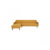 Imania Convertible Corner Sofa 3 Seater Reversible Mustard Yellow Fabric Wooden Legs Adimaniacctjm