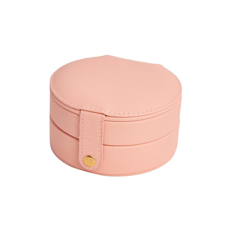 Compact Travel Jewelry Box with Mirror - Double Layer Storage for Earrings, Studs, and Rings