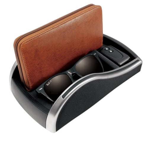 Tsuchiya Yac Car Interior Supplies Tray Bench Seat Console Black/Silver PF-317