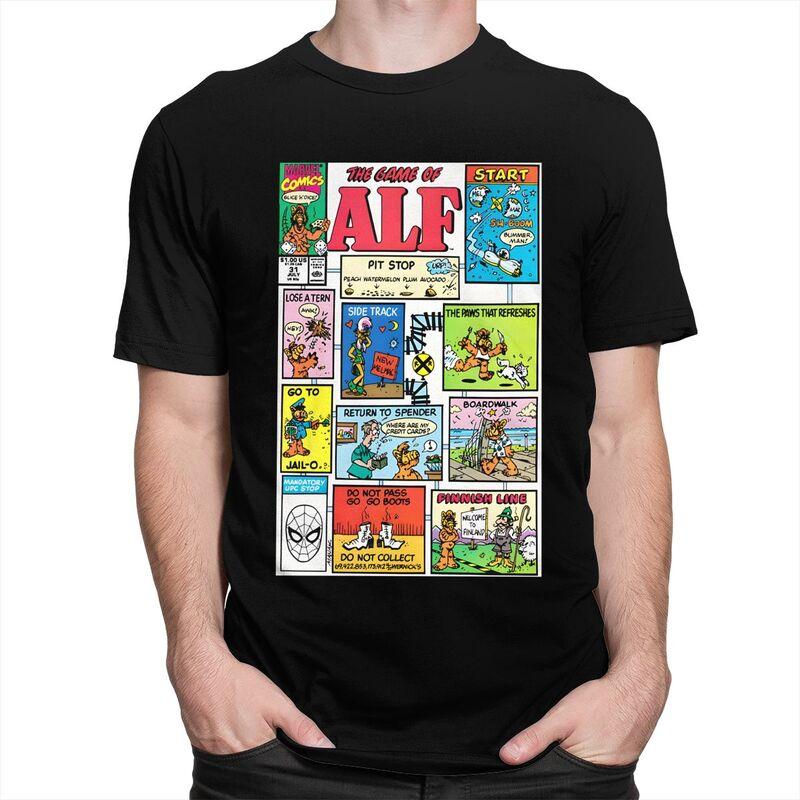 Мужская футболка с принтом ALF (Инопланетная форма жизни ALF) Футболка Футболки Футболка Свободный крой Одежда