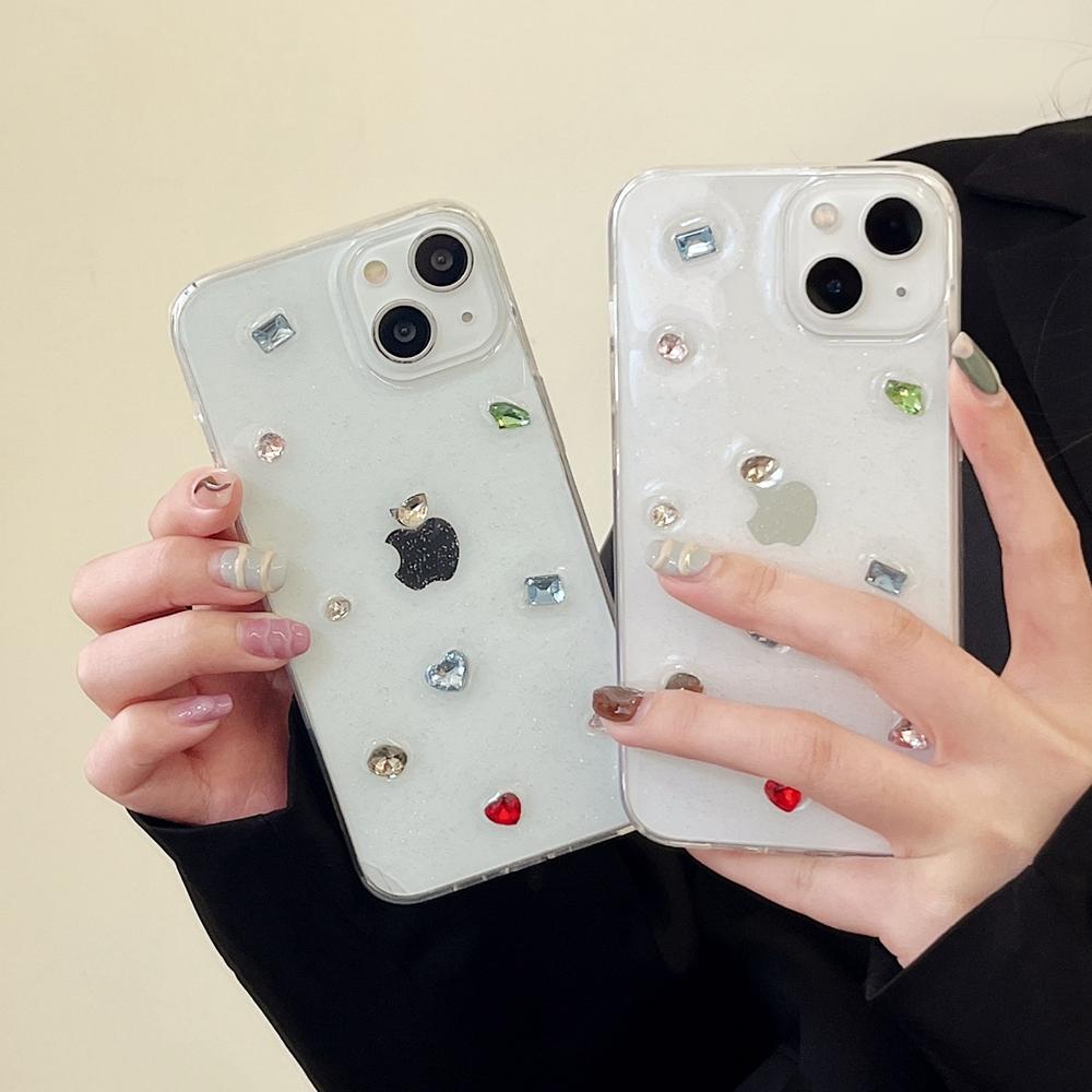 Милый мини-красочный чехол для телефона с кристаллами для Iphone 14 13 12 11 Pro Max Xr X Xs 7 8 Plus Se 2020, прозрачный мягкий чехол с блестками и блестками