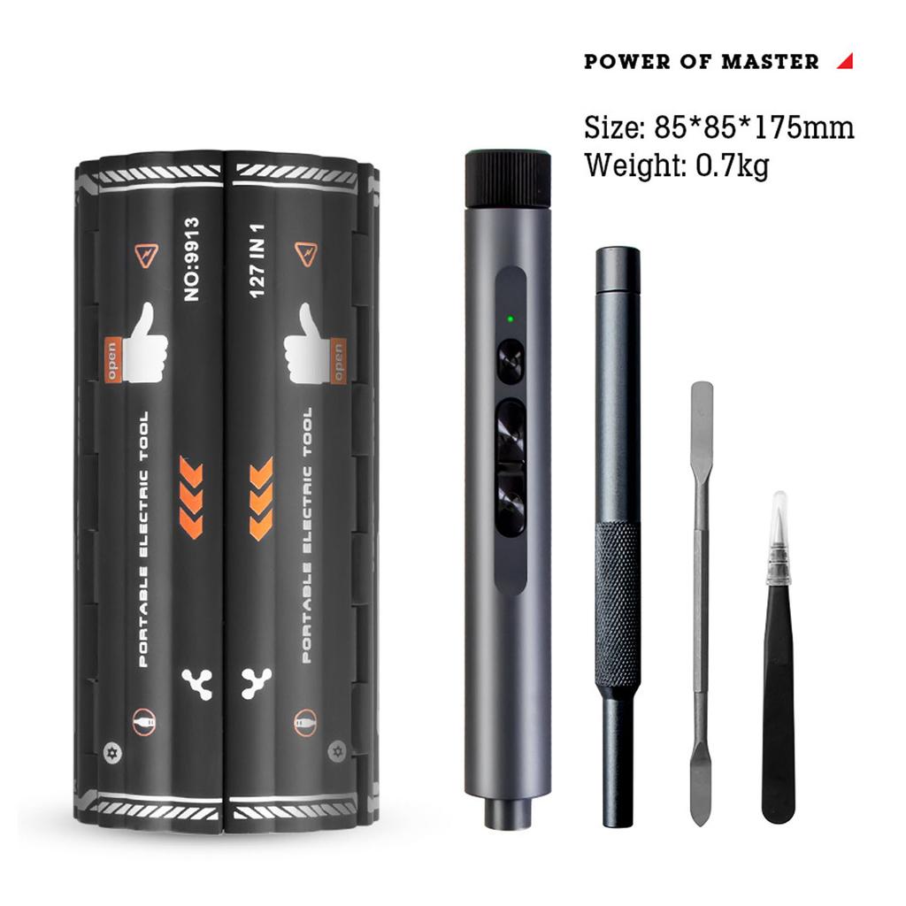 Набор электрических отверток 124 в 1 Беспроводная аккумуляторная отвертка Набор инструментов для ремонта с кейсом для хранения для электроники, телефона, камеры, ноутбука