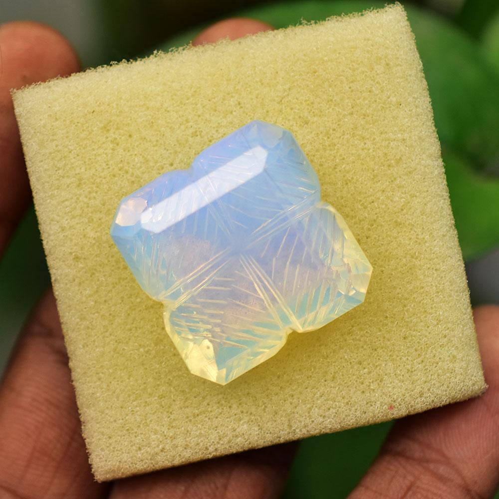 Lab-Created Opal Loose Gemstone Multicolor Unique Square Cut 62.20 ct October Birthday Birthstone