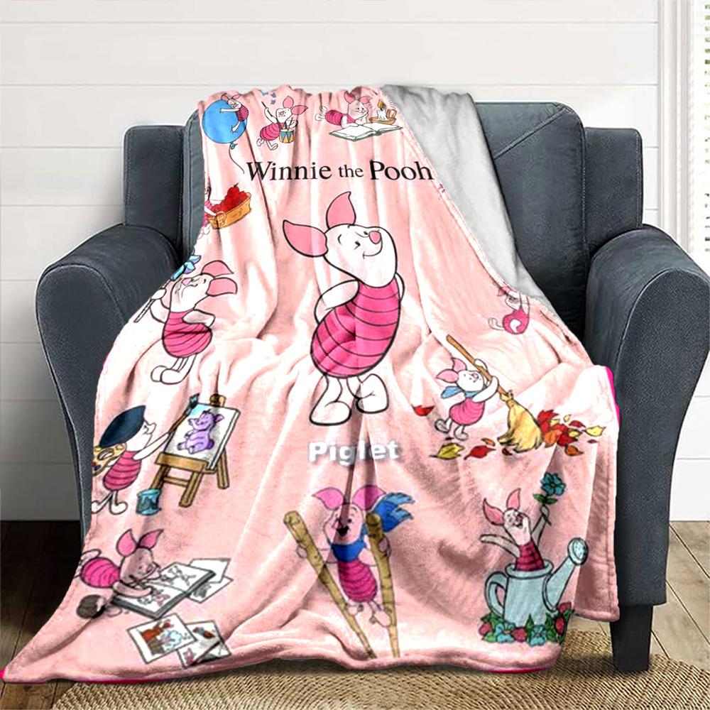 Winnie Pooh Adventures Flannel Blanket Super Soft Warm Cozy Blanket For Sofa Bed Office Travel Allseason Home Decor Gift