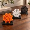 Black Spider Web Mats Shaped Coaster Heat Resistant Hollow Design Cup Mat Unique 3D Printed Halloween Style Desktop Pad for Table Protection