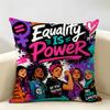 Equality Is Power Cushion Cover Durable Hypoallergenic Organic Linen Pillow Cover Short Size Washable Skin-Friendly