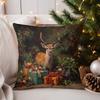 Домашний декор Золотой олень Рождественская снежинка Рисунок Подушка Наволочка Подходит для дивана Спальни Автомобиля Наволочка