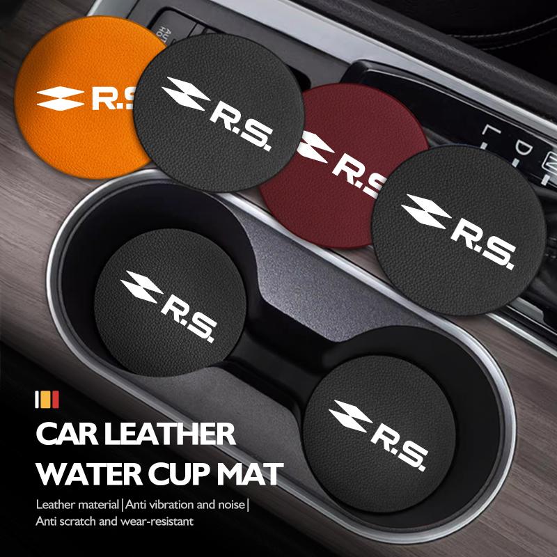 Suede Car Coaster Anti-slip Water Cup Heat Insulation Mat Decor For Renault Dacia RS Megan Scenic Logan Laguna Clio 3 4 KadjarA