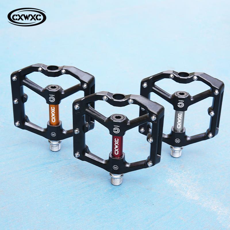 CXWXC Bicycle Pedals of Flat with Removable Anti-slip Pins Ultralight Aluminum Sealed Bearings MTB Road Bike Wide Flat Pedals