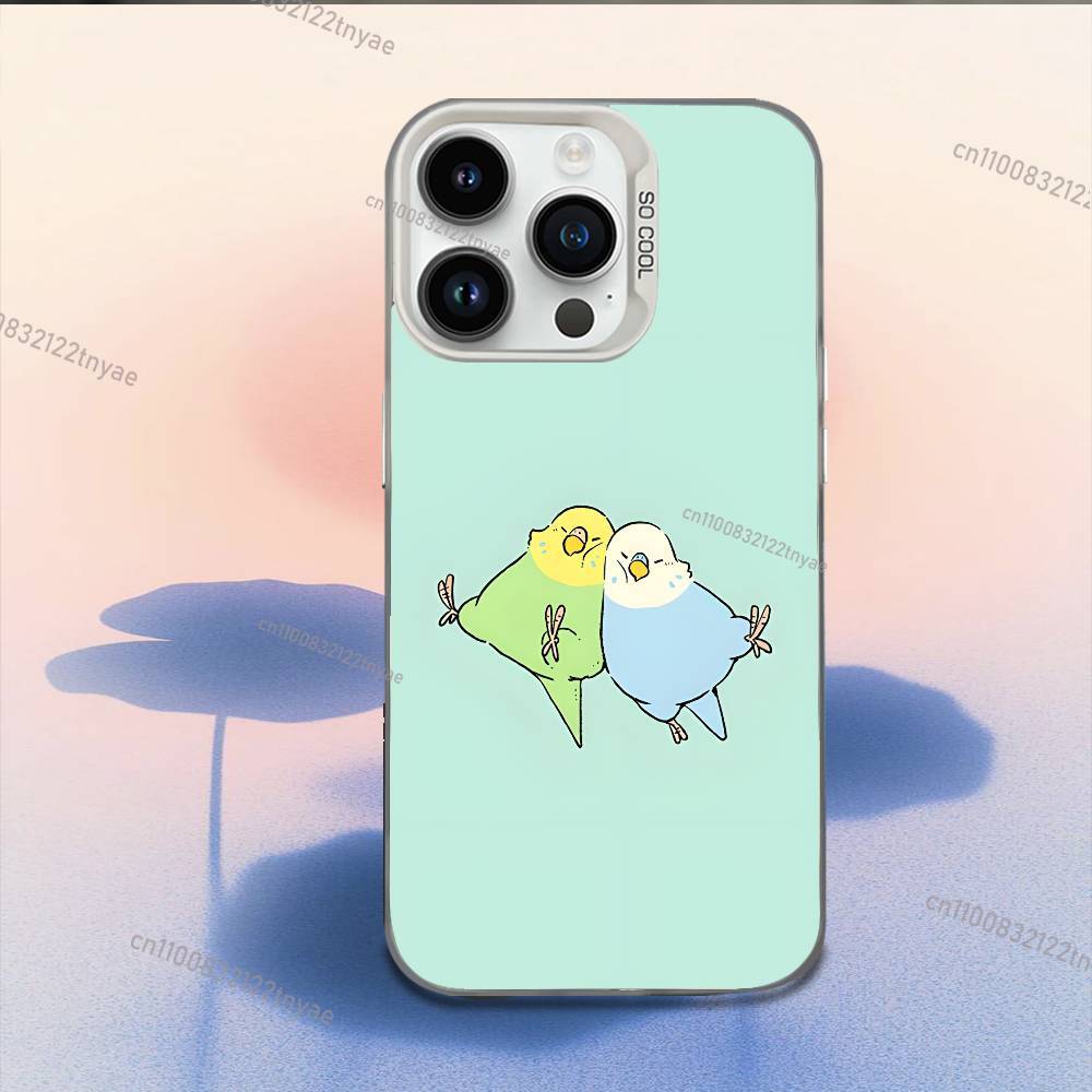 Parrot Birds Cockatiel Phone Case For iPhone 17,16,15,14,13,12,11,Mini,Pro,E,MAX White Candy Matte Shockproof Cover