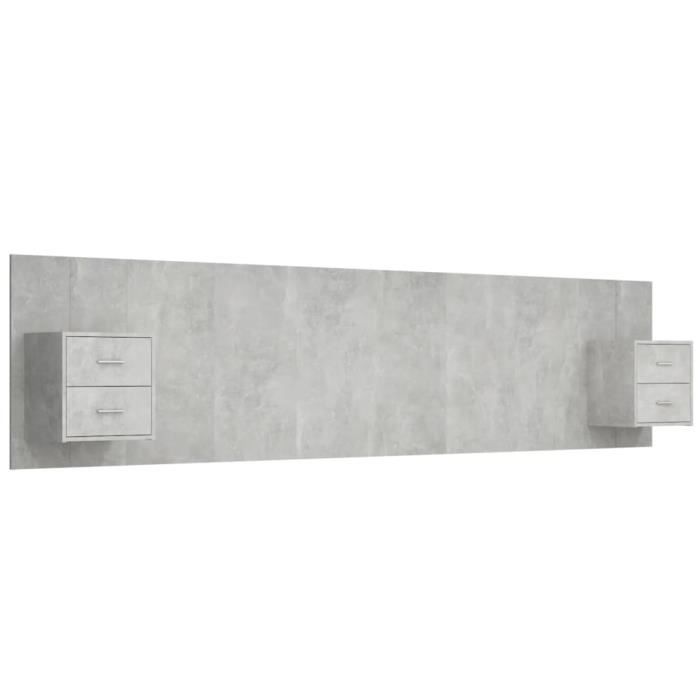 VidaXL Headboard with Cabinets Concrete Grey Engineered Wood 3115759