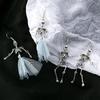 Серьги-скелеты на Хэллоуин Супер-фея Серьги с кисточками Синяя сетка Панк Эльф Серьги с кисточками