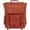 Brown Leather Backpack For Men Vintage Easy Open Push Lock Genuine Leather Backpack for Men/women Leather Laptop Backpack