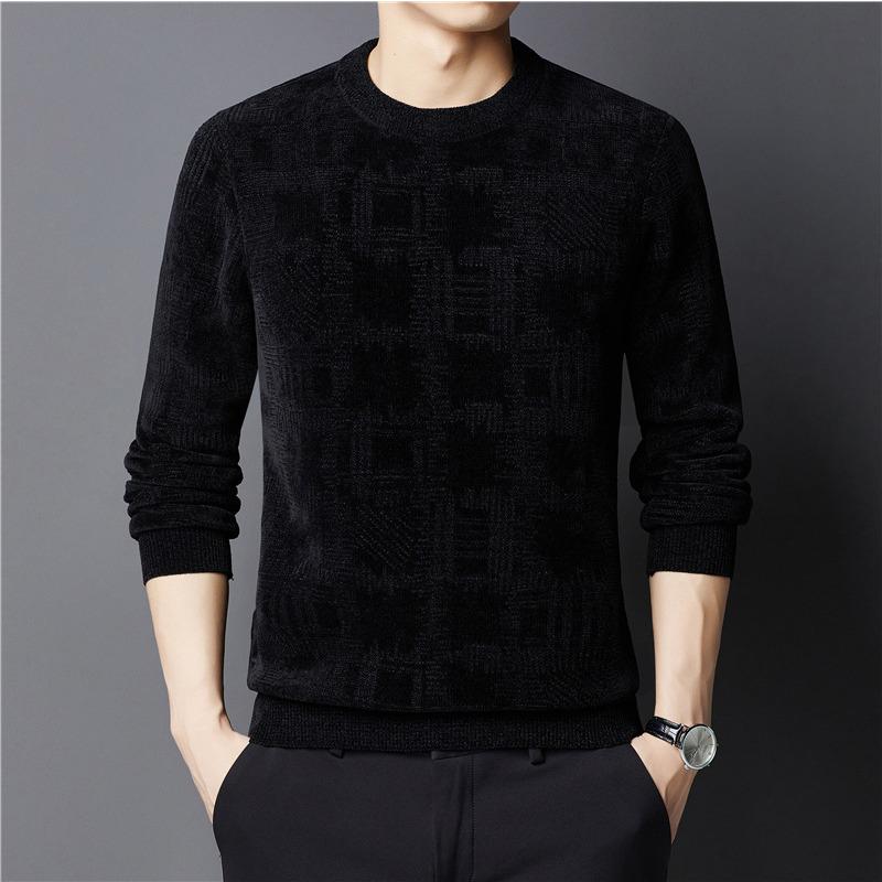Fleece-lined Thickened New Sweater Autumn and Winter Men's Casual Bottoming Sweater Thermal Underwear