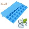 Silicone Ice Cube Tray with Lid 21 Large Cubes Easy Release Foldable Ice Mold Flexible Freezer Mold for Stacking Storage
