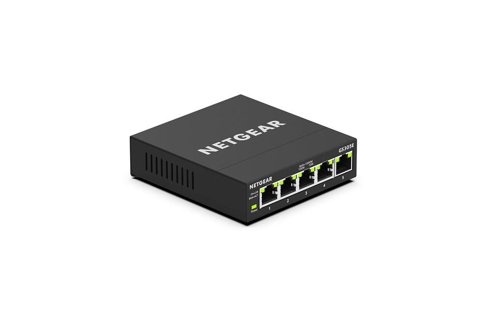 Netgear Switching Hub 5 Ports 1G Metal Housing Quiet Fanless 5 Year Warranty Unmanaged Plus [Genuine Product] Manufacturer's GS305E-100JPS