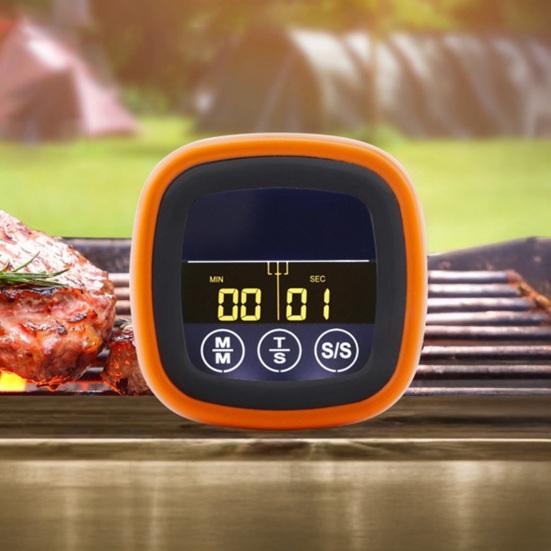 Food Thermometer Alarm Clock with Dual Long Probe LCD Display Accurate BBQ Meat Food Cooking Kitchen Oven Electronic Digital Thermometer Alarm