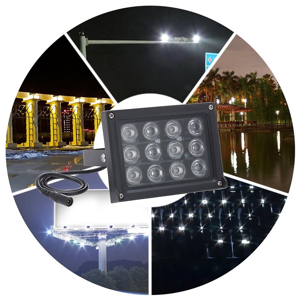 12pcs Array IR LEDS IR Illuminator Lamp Fill Light Night Vision Wide Angle Long Range Outdoor IP65 Waterproof for CCTV Camera