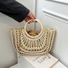Лето 2026 Ручная работа Пляжная сумка Ажурная плетеная ручная сумка Тренд Стиль для отдыха Большая сумка-тоут Пляжный отдых Женская сумка