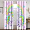 Cartoon Funny Lovely Unicorn Rainbow Animal Window Curtains Blinds for Living Room Kids Bedroom Kitchen Door Home Decor 2Pieces
