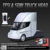 1:24 Tesla SEMI Truck Head Trailer Model Simulation Metal Alloy Diecast Sound and Light Gift with Boys Collection Car Model Children Toy