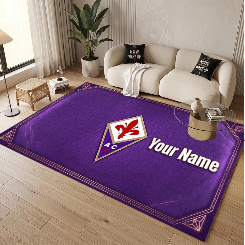 Personalized Crystal Velvet Carpet Fiorentina FC Pattern Non Slip Floor Rug