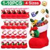Christmas Red Boots Bags Xmas Gift Bags 3 Sizes Sugar Bags Santa Gift Bag For Christmas Candy Cookies Gift Packing Bags