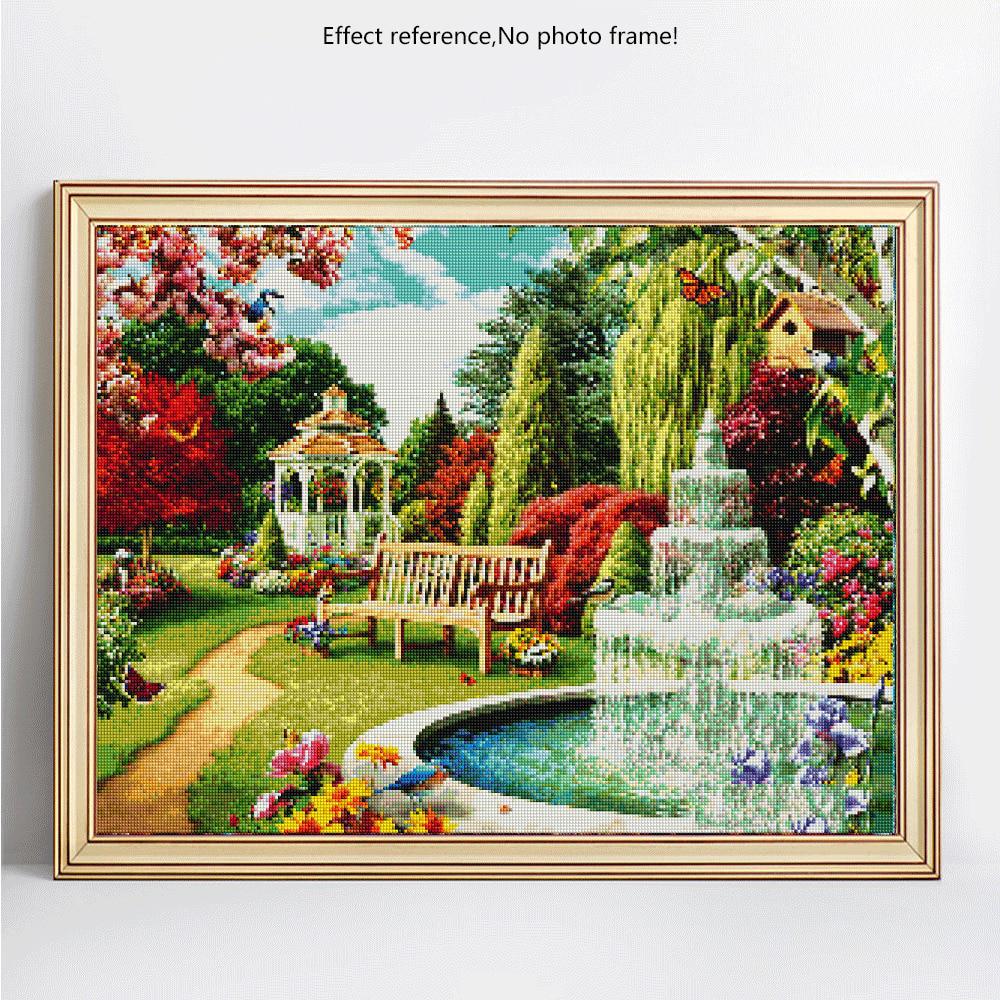 5D Diy Diamond Painting Garden Diamond Embroidery Sale Full Round Diamond Mosaic Scenery Picture