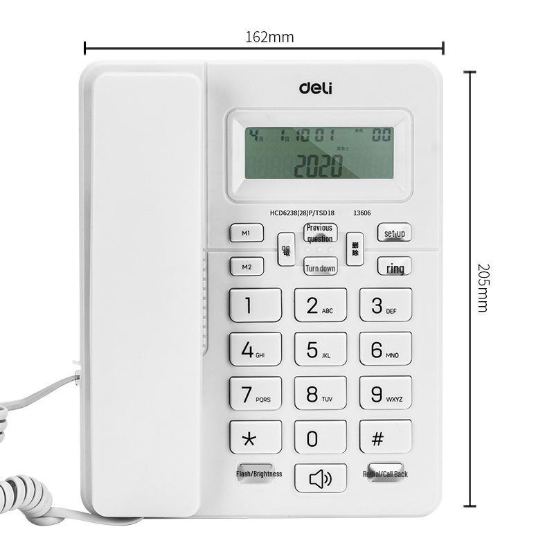 Deli 13606 Wired Desk Telephone with Caller ID for Office and Home Use