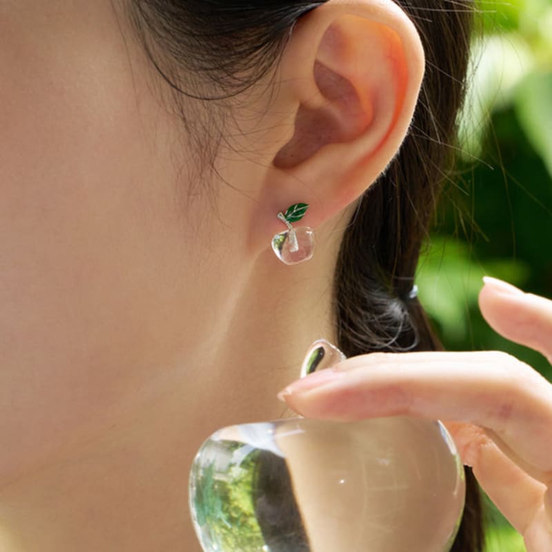 FANTASTIC PLANET ice apple silver earrings