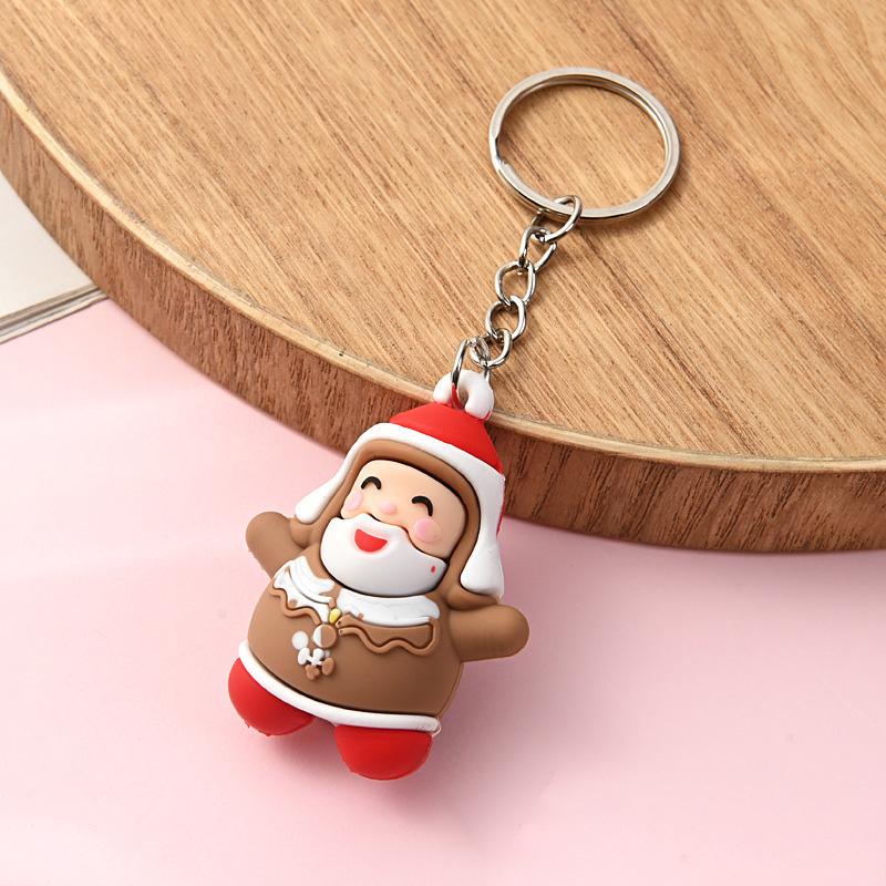 1pc Cute Keychain Snowmen Keyring Silicone Gifts for Women Backpack Accessories Christmas Pendant