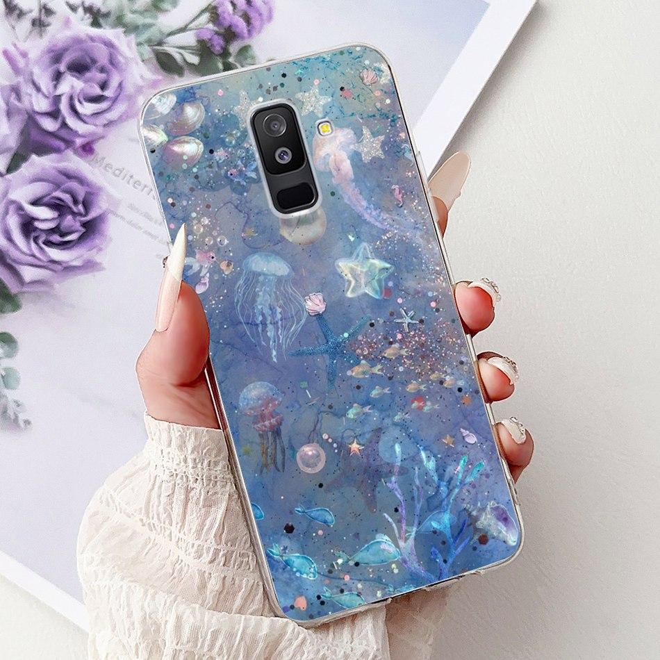 Чехол для телефона Samsung Galaxy A6 Plus 2018 На Samsung A6+ (2018) A6 A600F A605G Элегантные Цветочные Кошачьи Мягкие Силиконовые Прозрачные TPU Чехлы