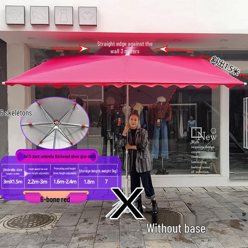 Складной уличный коммерческий солнцезащитный зонт с наклоном и козырьком