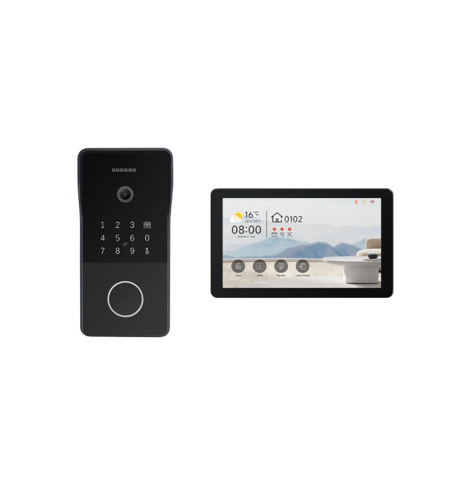 Hiwink Smart Villa Door Entry System with 2K Waterproof Doorbell Camera 7'' Touch Screen Indoor Monitor Compatible with Tuya
