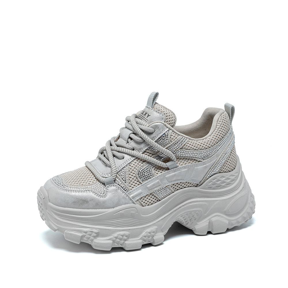 Breathable mesh dad shoes women's 2026 spring and summer new retro rhinestone casual sports shoes mesh shoes size 33 shoes