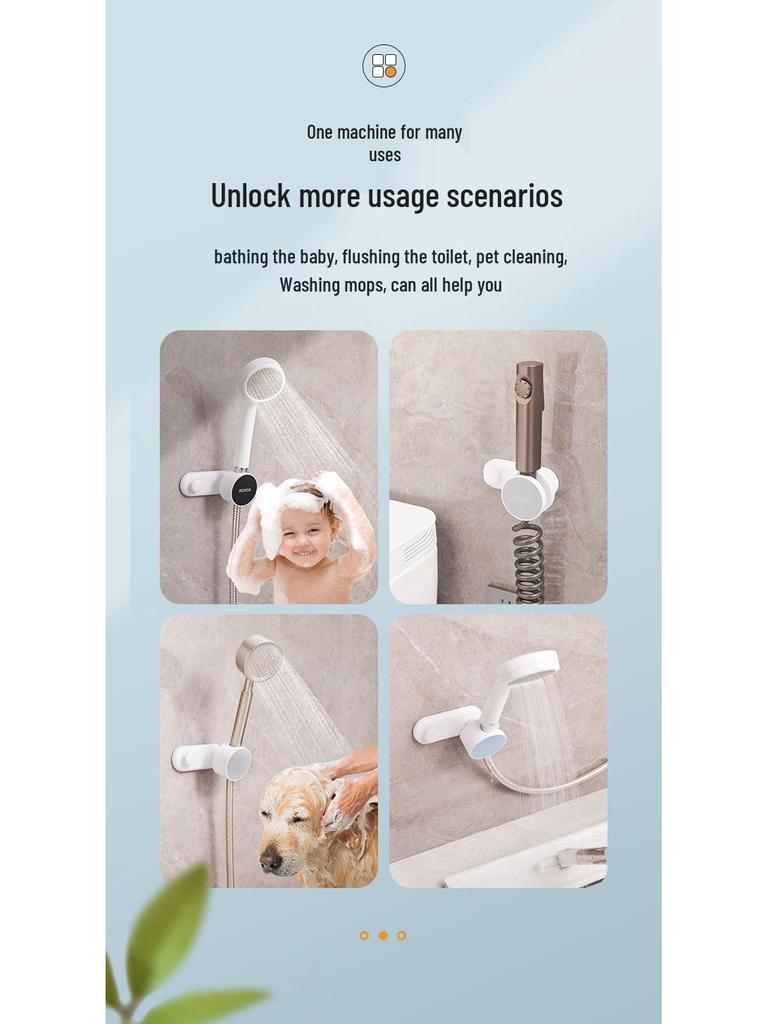 Регулируемый держатель для душевой лейки без сверления – Настенное крепление для ванной комнаты