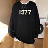2024 Men's Japanese Retro 1977 Long-Sleeve T-Shirt: High Street Vibe, Drop Shoulder Spring/Autumn Sweater