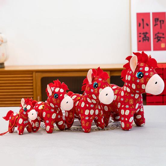 Кукла Лошадь Удачи в Год Лошади Национальный Стиль Благоприятные Благословения Фигурка Лошади Китайский Зодиак Плюшевая Игрушка Лошадь