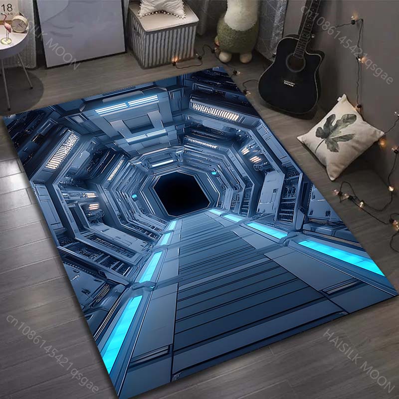 3D ковер с принтом люка космического корабля для спальни, гостиной, прикроватной тумбочки, дивана, напольный коврик, современный декор дома, ковер для зоны, большой размер